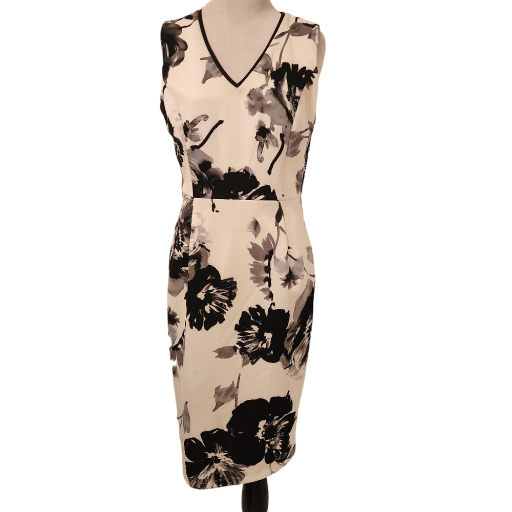 Black and white midi dress